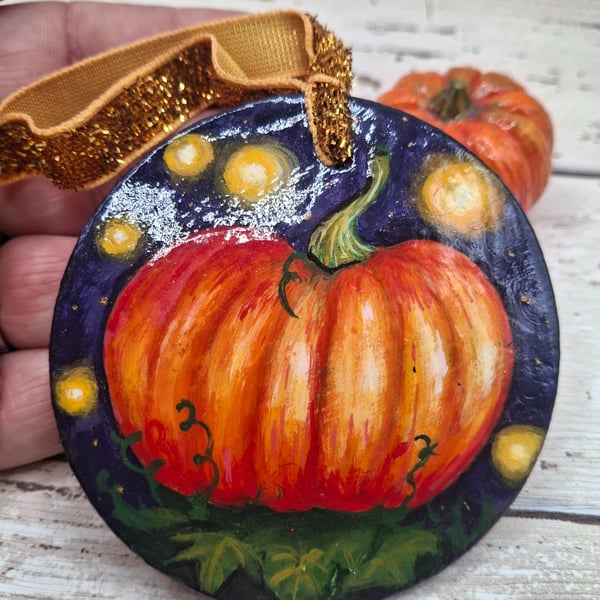 Pumpkin hanging decoration, Halloween or Autumn decor 
