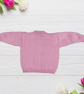 Baby girl cardigan hand knitted in pale pink 0 - 3 months  - Image 4