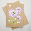 hand painted greetings card on recycled card ( ref FA 47 B2 )
