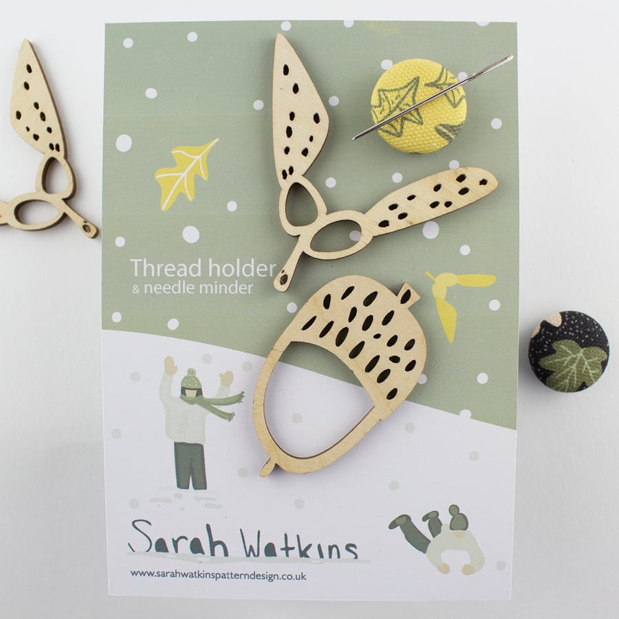 Thread holder and pin set