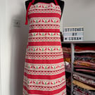 Handmade Nordic Christmas Apron – Linen Look Canvas, Adjustable Straps,