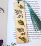 Pressed Foliage Wooden Bookmark, Real Leaves - Image 2