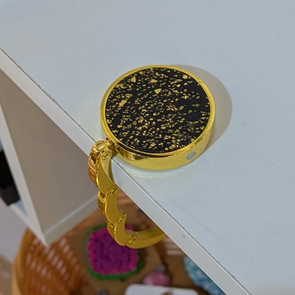 Handmade Polymer Clay Cabochon Purse Hook Foldable Bag Holder