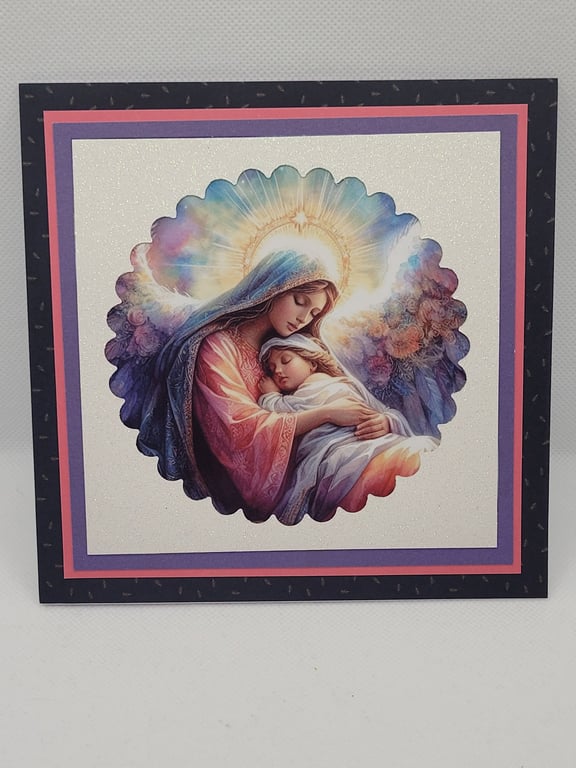 Mary & Jesus nativity Christmas card