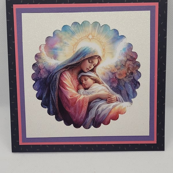 Mary & Jesus nativity Christmas card
