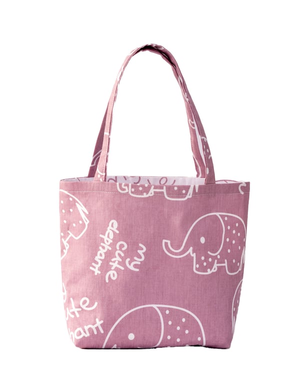 My Cute Elephant Mini Tote Bag. Children's-Baby Shower bag-Handmade-CTB050