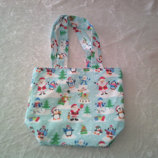 Santa and Penguins Gift Bag