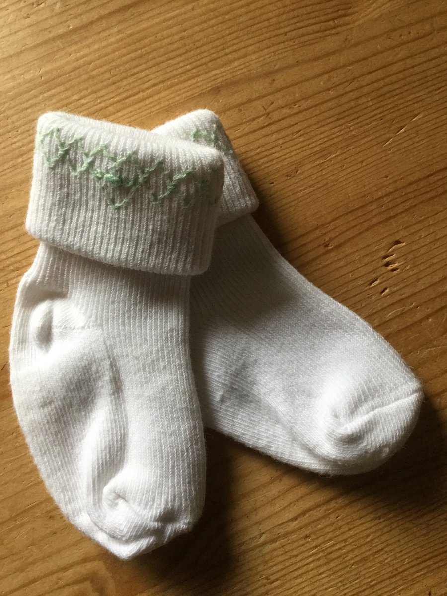 Hand Smocked Baby Socks, Pale Green