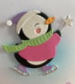 Handmade Christmas Card – Skating Penguin  - Image 5