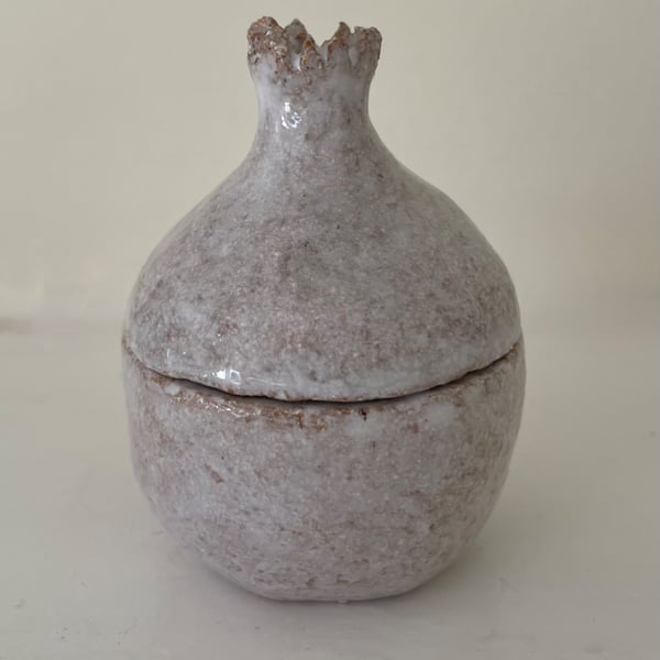 Hand built pomegranate trinket pot
