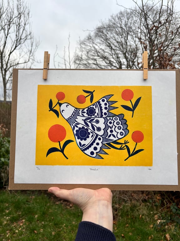 Peaceful- Limited edition lino print