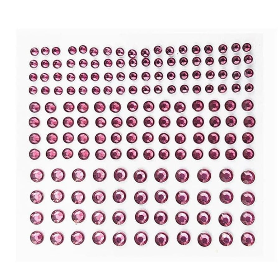 172Pcs 3 Sizes Purple Acrylic Gem Decorative Crystal Self Adhesive Sticker Sheet