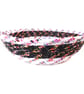 Shallow black and white coiled basket - Image 2