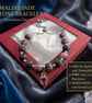 Tourmaline Jade Gemstone Bracelet with Silver Horseshoe Charm – Adjustable Slide