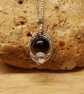Minimalist jet pendant necklace. - Image 1