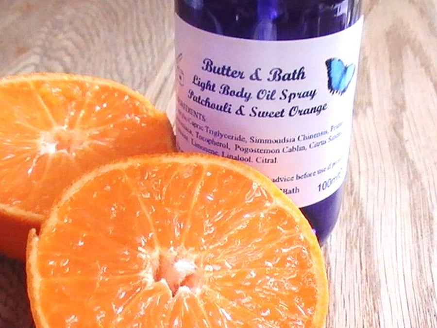 Blood Orange Body Oil Spray, Light Body Oil Citrus, 100% Natural