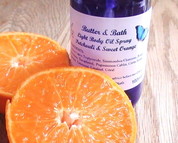 Blood Orange Body Oil Spray, Light Body Oil Citrus, 100% Natural
