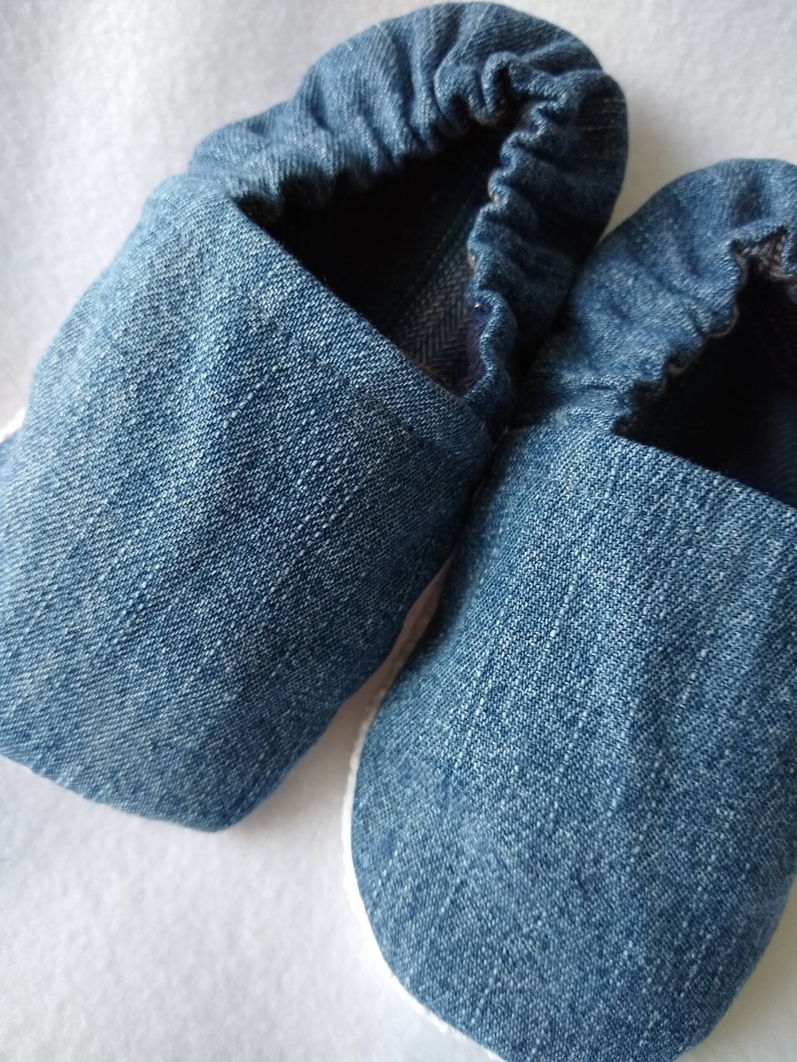Denim blue Children's indoor shoes or slippers   UK Size 9 