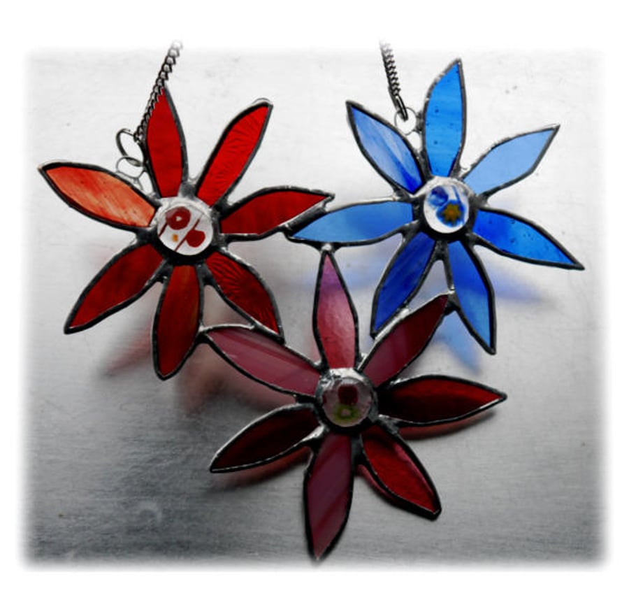 Bunch of Flowers Stained Glass Daisies Suncatcher