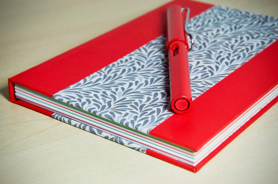 Hardback notebook with half cloth cover