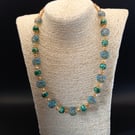 Carved Glass Coin Necklace