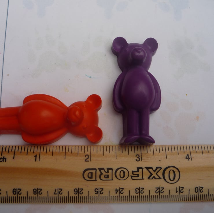 teddy bear novelty crayons x 6 crayons Folksy
