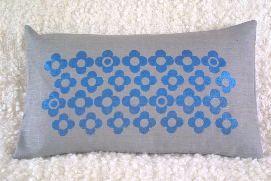 Mod Flower cushion cover in Royal Blue Lustre