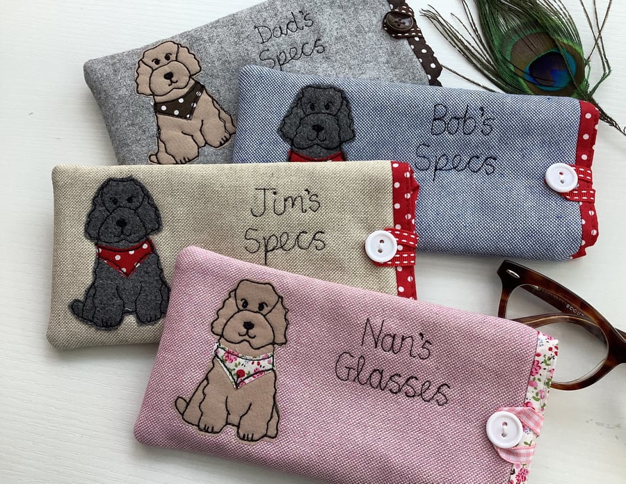 Personalised Cockapoo Glasses Case - Custom Labradoodle Cavapoo Poodle Sunnies