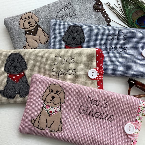 Personalised Cockapoo Glasses Case - Custom Labradoodle Cavapoo Poodle Sunnies