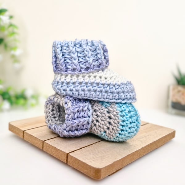 Handmade Crochet Newborn Baby Booties - Palm Beach - Summer Seconds 