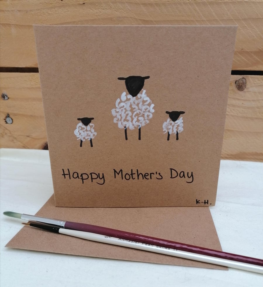 Mother's Day Card, Sheep and Lambs
