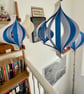 Large Blue and White Mid Century Style Hanging Ornaments - Image 1