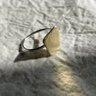 Shield Ring - Brass and Recycled Sterling Silver