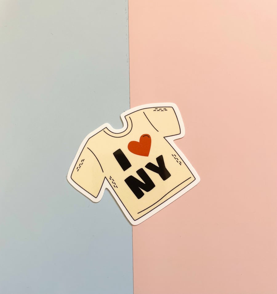 I Heart New York T-Shirt Sticker, New York Scrapbook Sticker