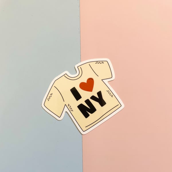 I Heart New York T-Shirt Sticker, New York Scrapbook Sticker
