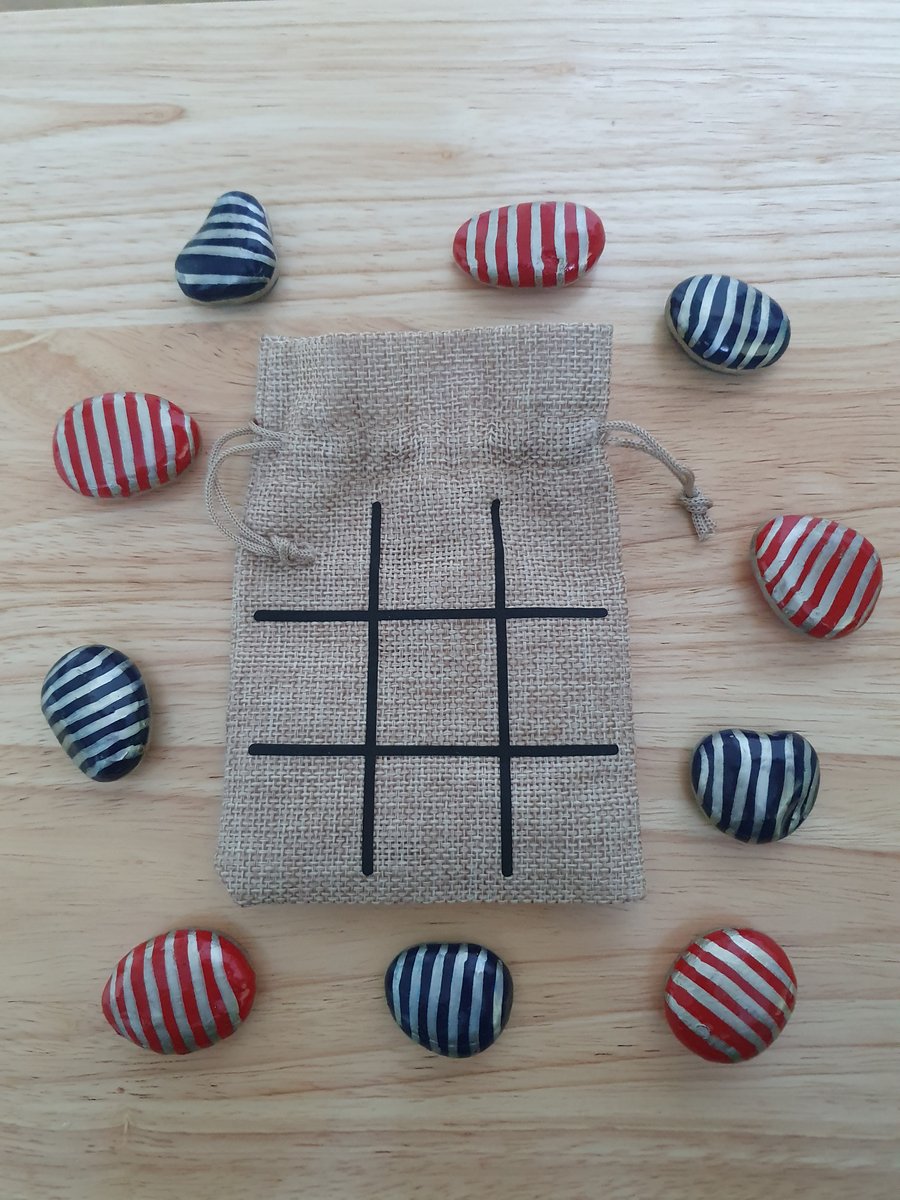 Handmade Noughts and Crosses Tic Tac Toe Game