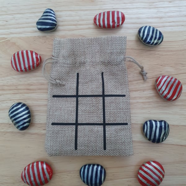 Handmade Noughts and Crosses Tic Tac Toe Game