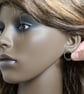 Silver Gem Hoops with Moss Agate Beads - Image 4
