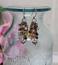 Copper chain and agate dangle earrings with heart charm  - Image 4
