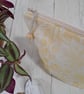 Hand Printed Linen Wash Bag, Toiletry Bag, Accessory Bag - Ochre Yellow - Image 2