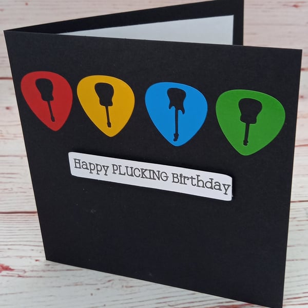 Music Lovers Handmade Birthday Card Guitar Hero