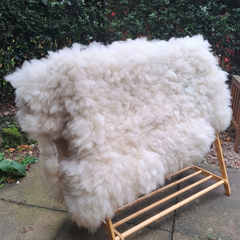 Large pure wool rug Hand-Felted with soap and water
