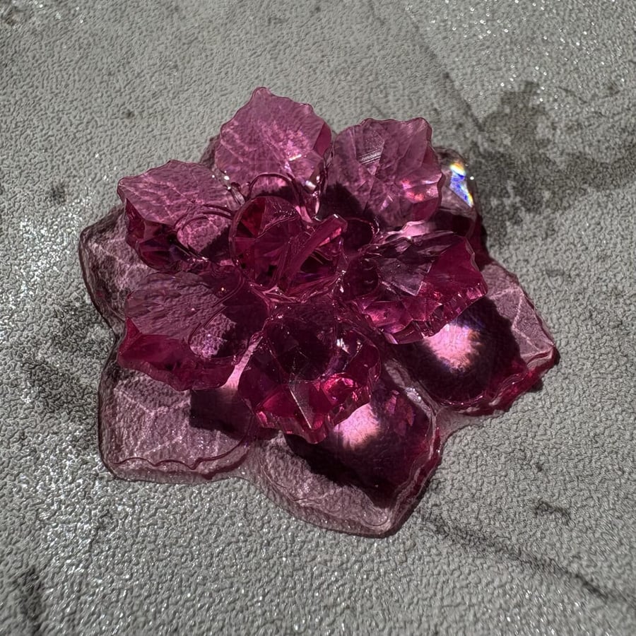 Crystal Flower and Turtle Fridge Magnets in Transparent Colours - made to order