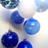 Opaque Cornflower Blue Hand Blown Glass Bauble, Christmas Ornament