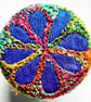Buttons 1 inch button Hand Dyed Silks and Cottons Free Machine Embroidery Button - Image 1