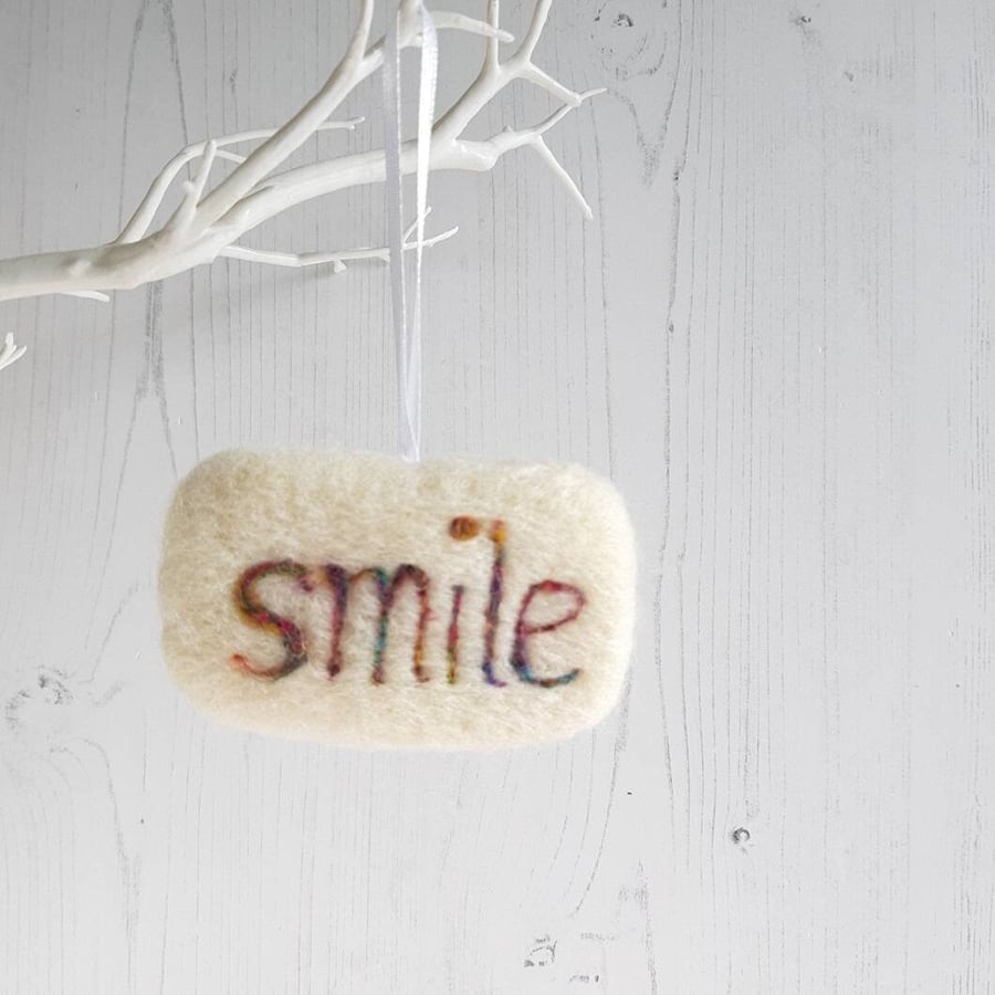 Smile felted word