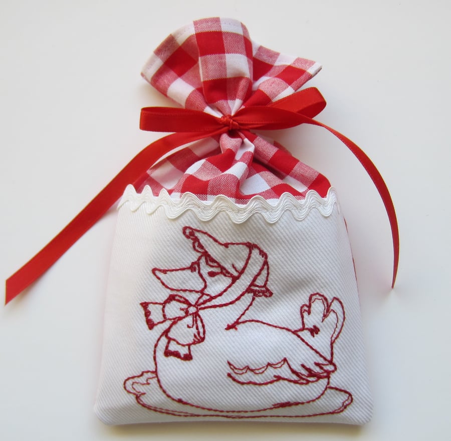 Red Gingham Duck Lavender Sachet