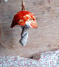 ceramic hanging mushroom dark orange large - Image 2