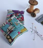 Pin cushion - vintage style sewing machine or basket print