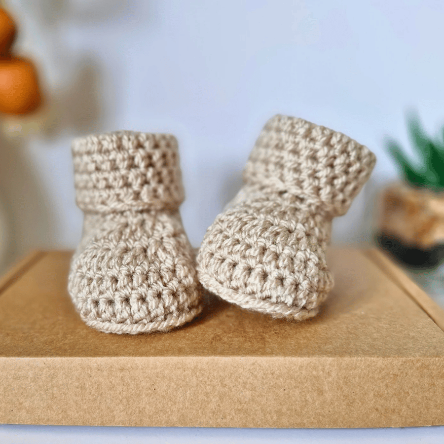 Handmade Crochet Baby Booties – Newborn to 6 Months